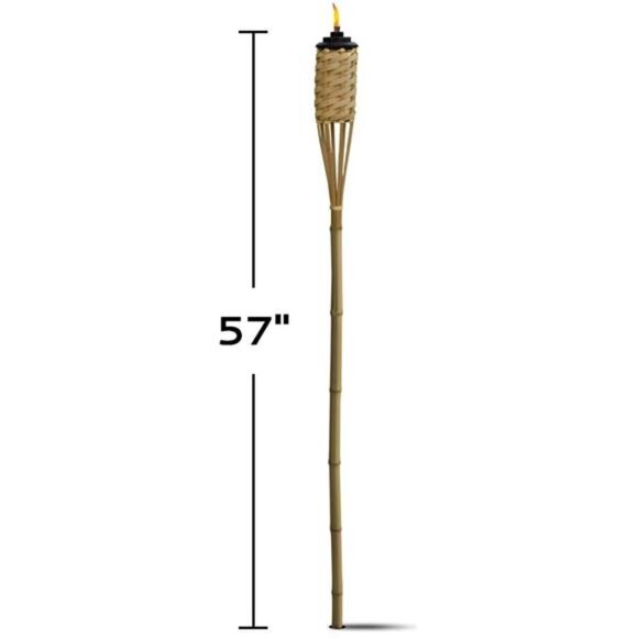 Bamboo Tiki Torches 12-Pack – Weather-Resistant Outdoor Décor with Easy-Pour - Picture 6 of 7